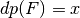 \crit{dp}(F)=x