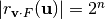 |\R_{\vec{v} \cdot F}(\vec{u})|= 2^n