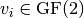 v_i \in \gf{GF(2)}