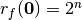 \R_f(\vec{0})=2^n