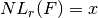 \crit{NL}_r(F)=x