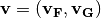 \vec{v} = (\vec{v_F}, \vec{v_G})