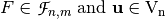F \in \funct{F}_{n,m}$ and $\vec{u} \in \gf{V_n}