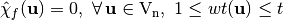 \walsh{\chi}_f(\vec{u}) = 0, \ \fa \vec{u} \in \gf{V_n}, \ 1 \leq wt(\vec{u}) \leq t