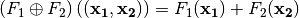 (F_1 \oplus F_2) \left( (\vec{x_1},\vec{x_2}) \right)= F_1(\vec{x_1}) + F_2(\vec{x_2})