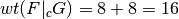 wt(F |_{c} G) = 8 + 8 = 16