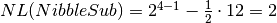 \crit{NL}(NibbleSub)=2^{4-1}-\frac{1}{2} \cdot 12 = 2