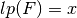 \crit{lp}(F)=x
