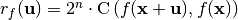 \R_f(\vec{u}) = 2^n \cdot \Cor \left(f(\vec{x}+\vec{u}),f(\vec{x}) \right)